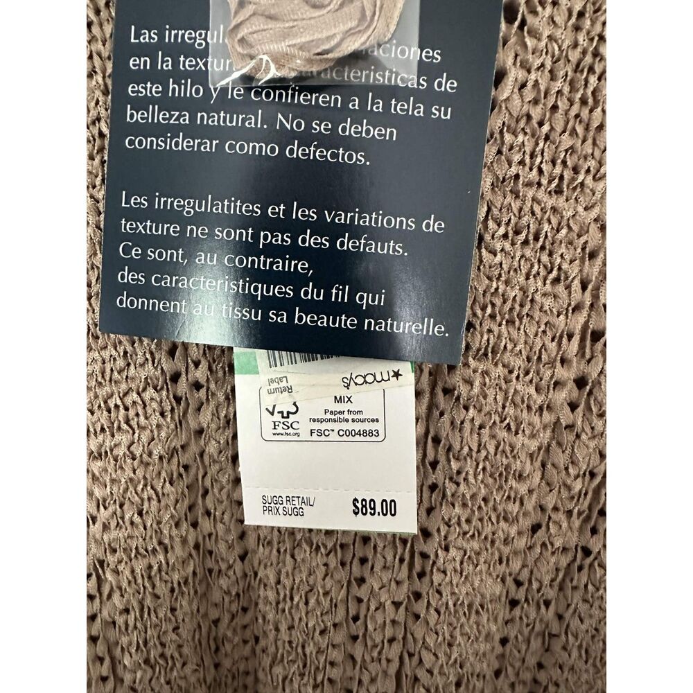 NWT Jones New York Signature V-Neck Open Knit Sweater Oatmeal Size L Boho Chic - Picture 7 of 8
